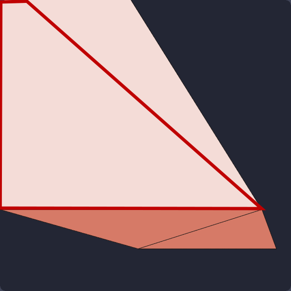 cube mesh, slightly off-center so that the window clips the triangles forming the cube into quadrilaterals